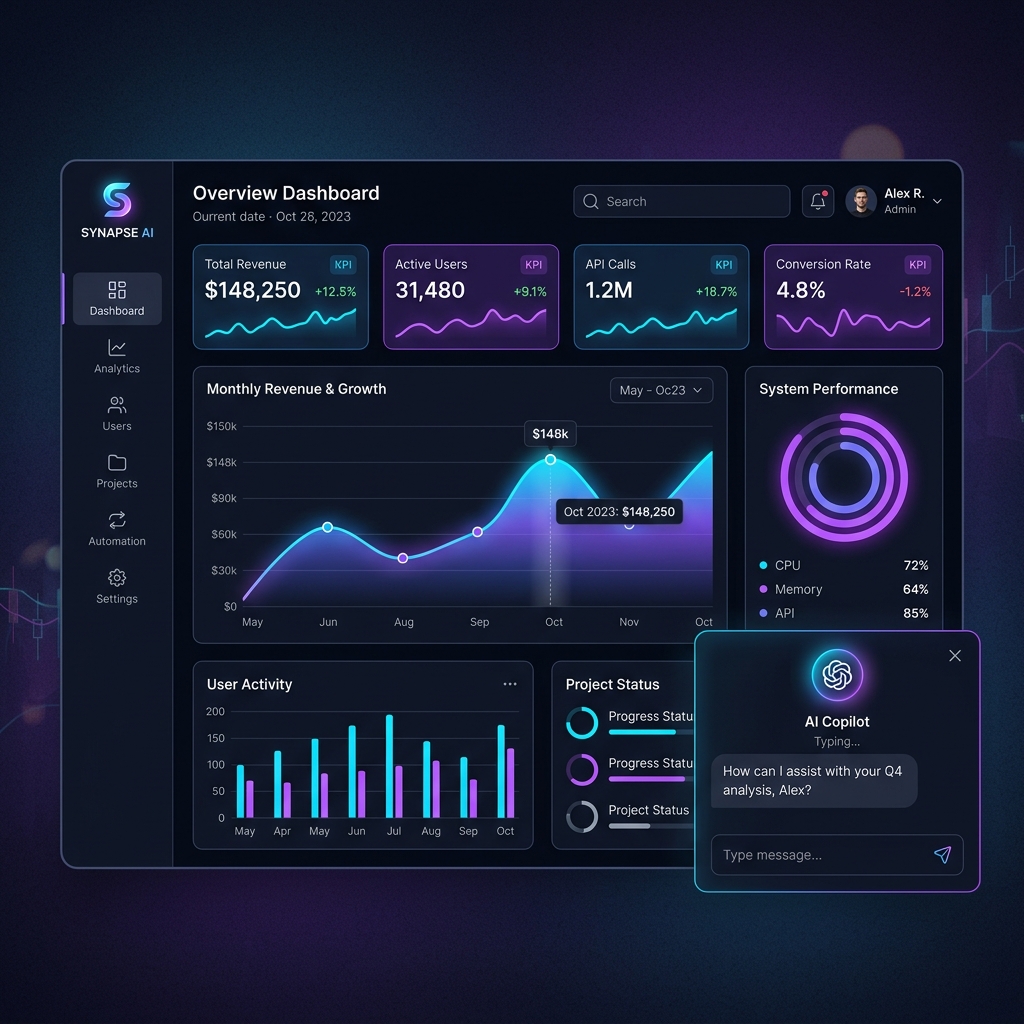 TechWinder Dashboard UI Mockup