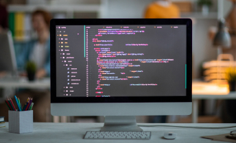 Developer workspace with application code